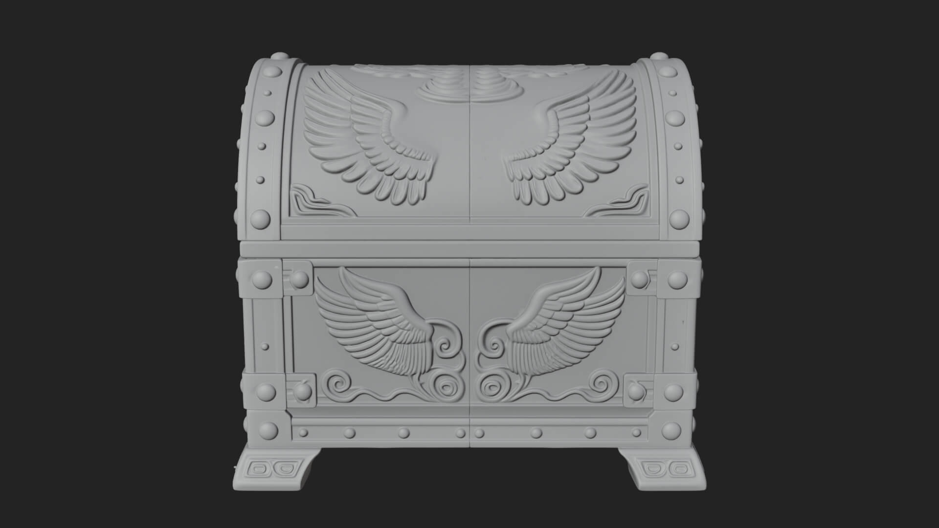 Winged Halo Treasure Chest Model Design 4 3D Print Model 3D Model