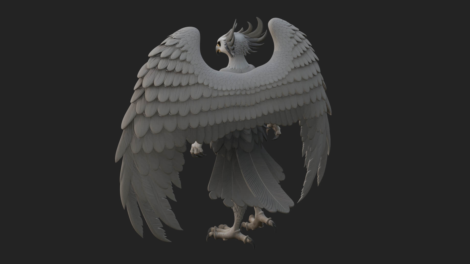 Winged Harpy Woman Statue Design 1 3D Print Model 3D Model