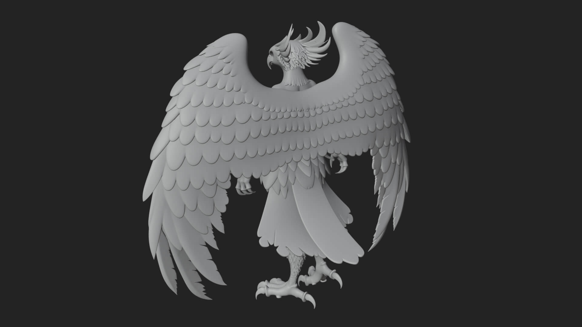 Winged Harpy Woman Statue Design 1 3D Print Model 3D Model