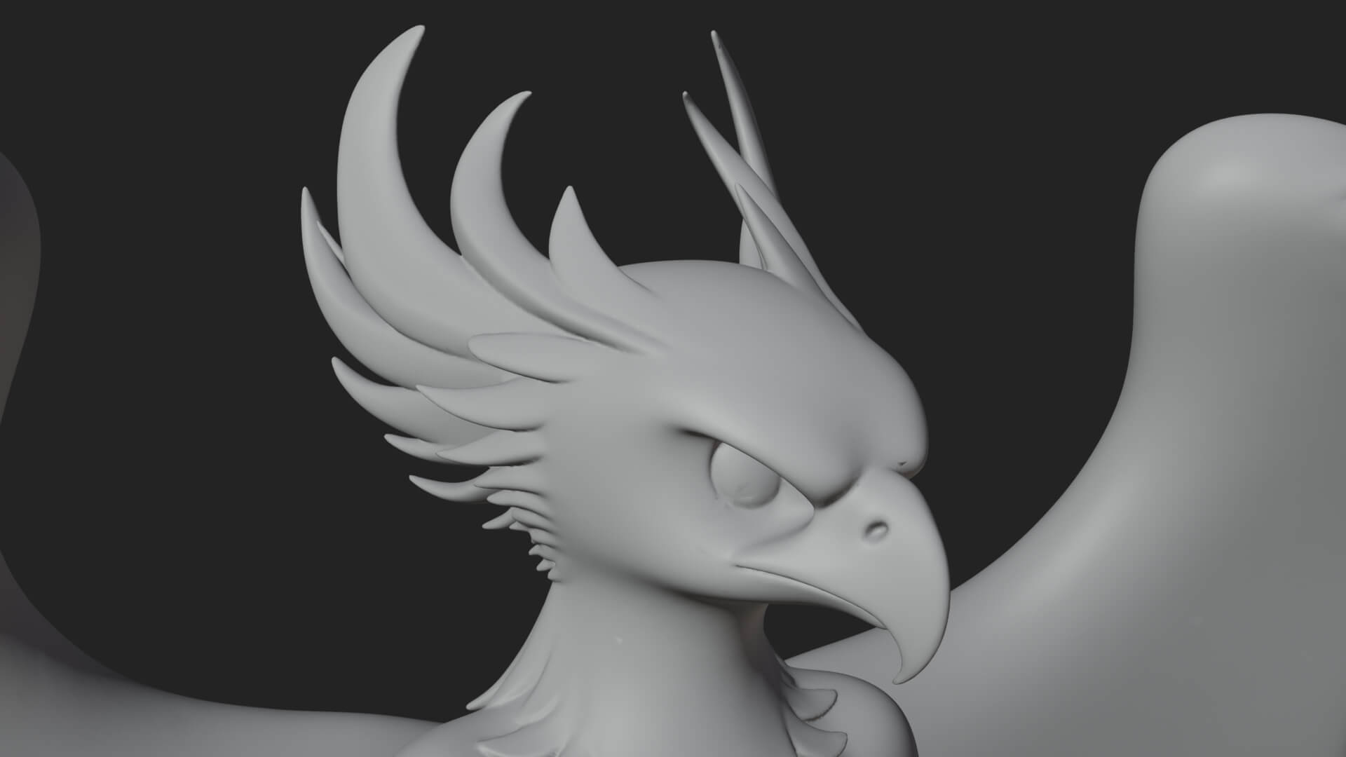 Winged Harpy Woman Statue Design 1 3D Print Model 3D Model