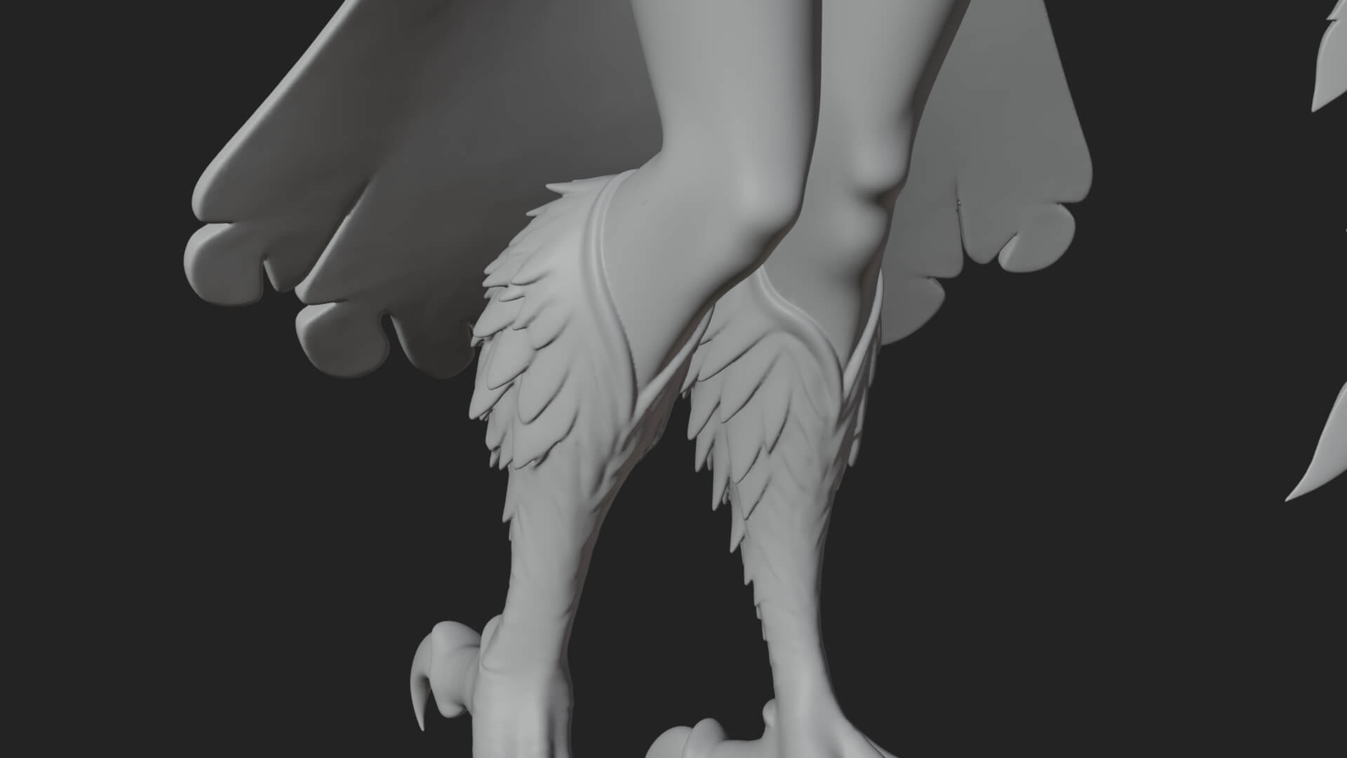 Winged Harpy Woman Statue Design 1 3D Print Model 3D Model