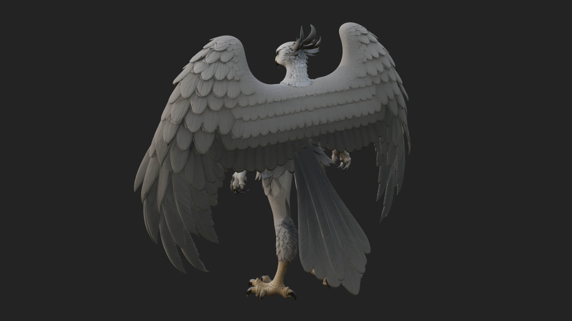 Winged Harpy Woman Statue Design 2 3D Print Model 3D Model