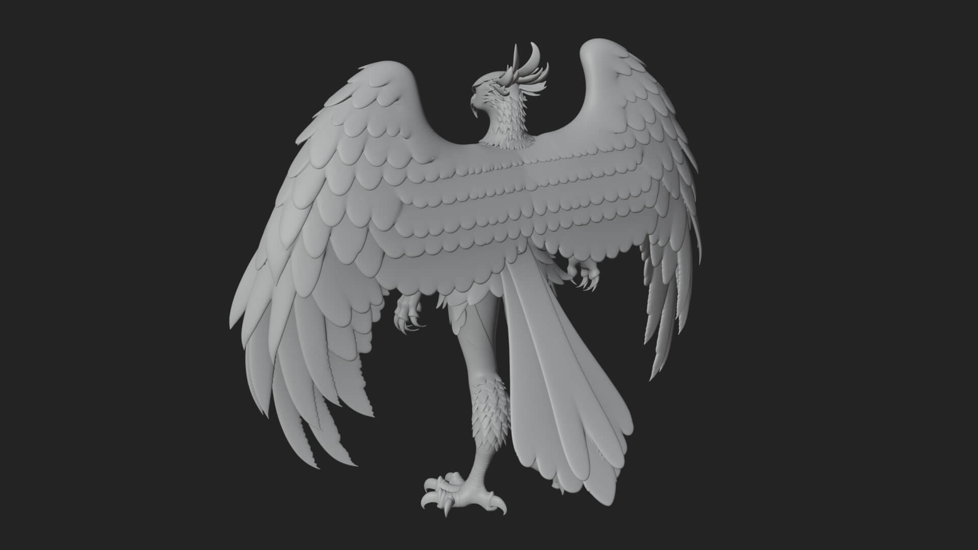 Winged Harpy Woman Statue Design 2 3D Print Model 3D Model