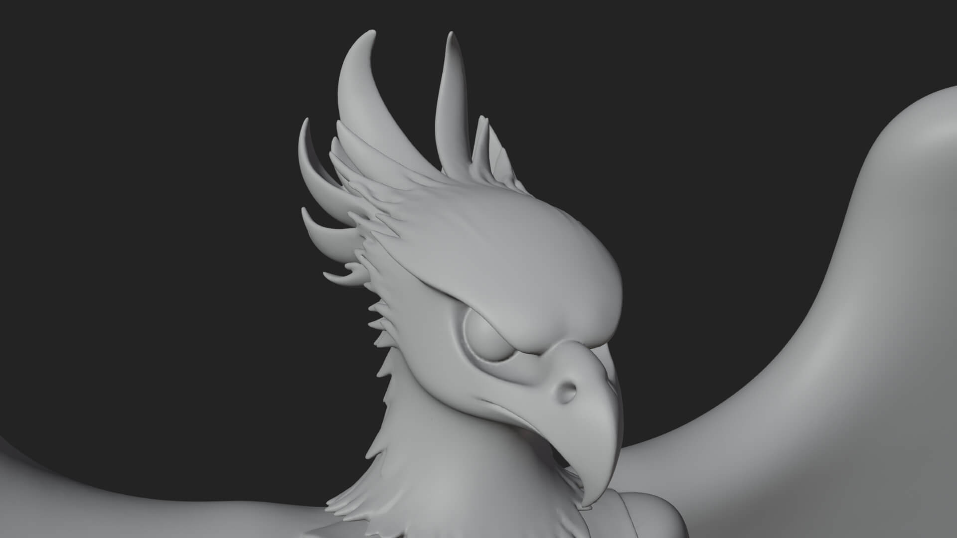 Winged Harpy Woman Statue Design 2 3D Print Model 3D Model