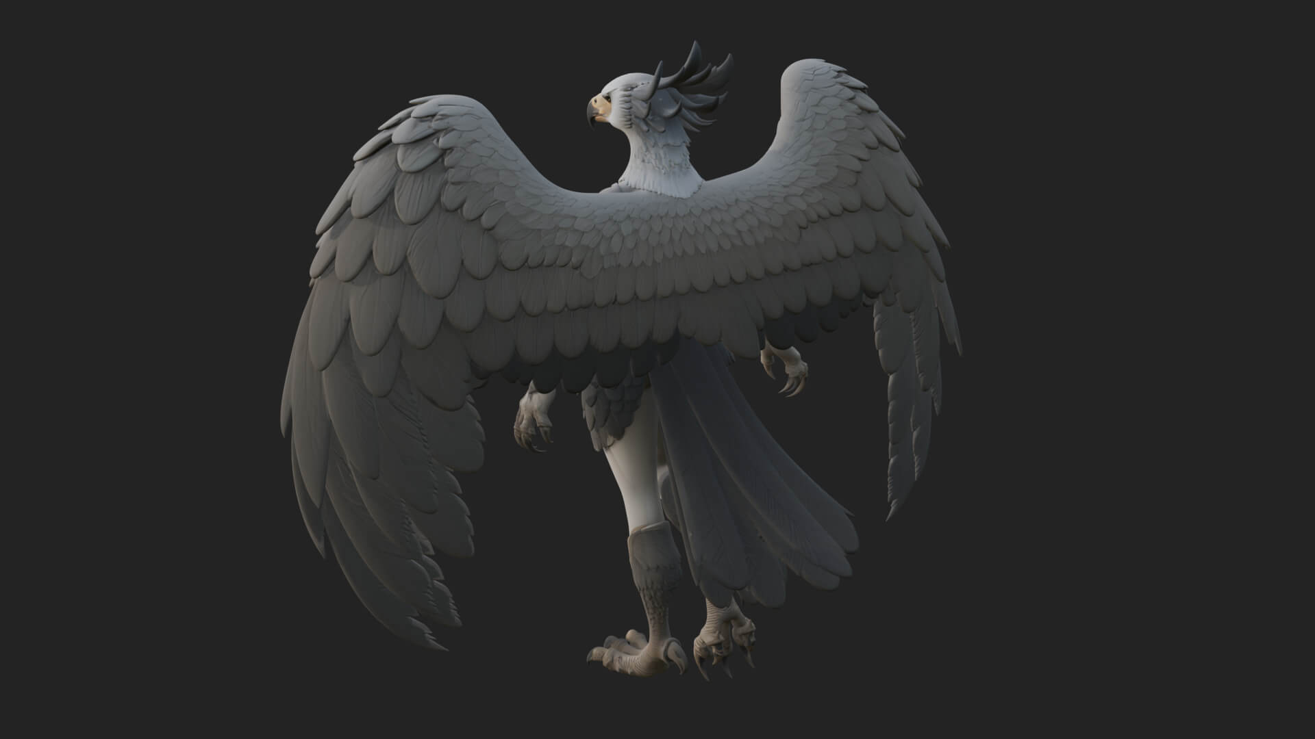 Winged Harpy Woman Statue Design 3 3D Print Model 3D Model