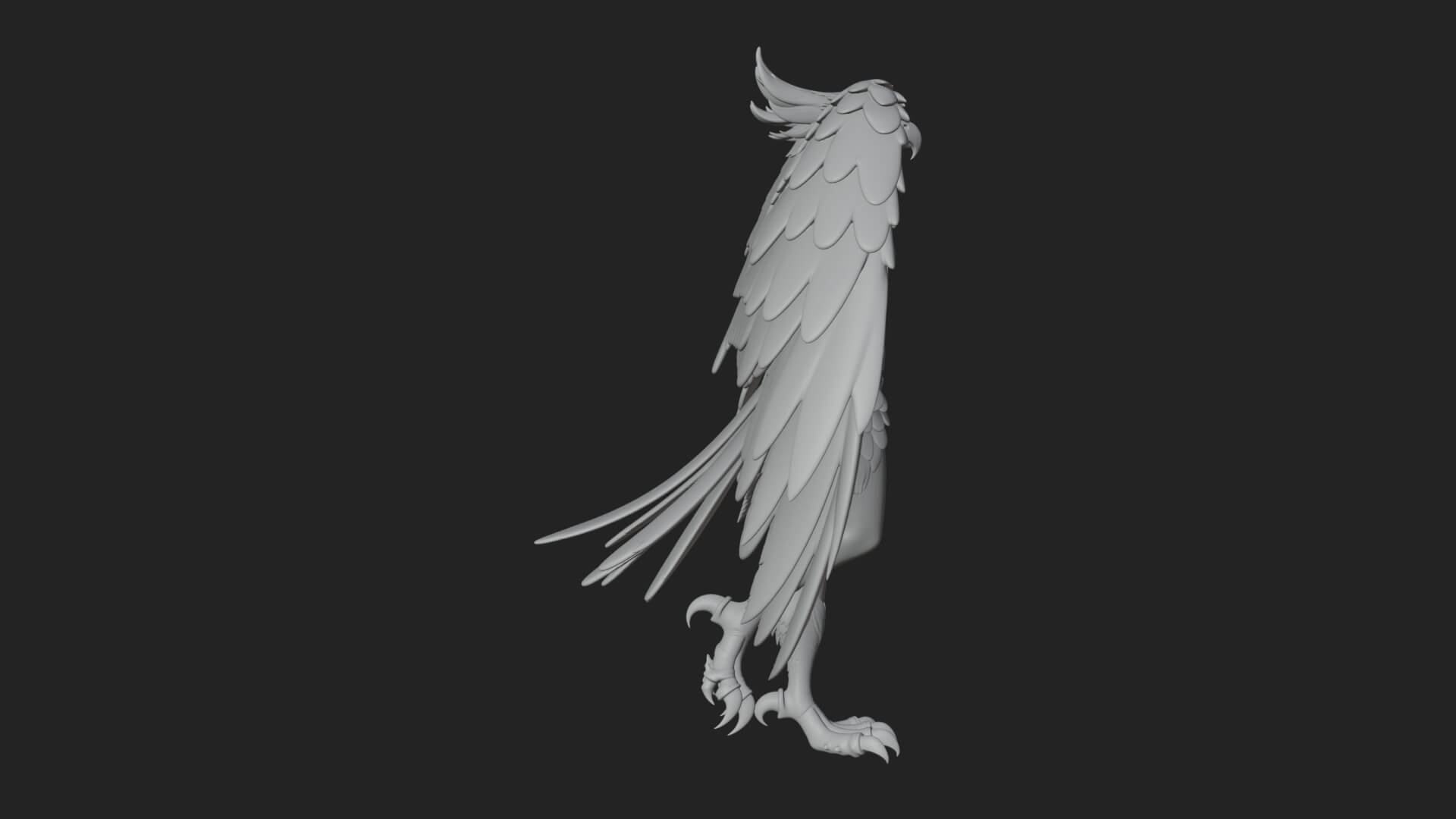 Winged Harpy Woman Statue Design 3 3D Print Model 3D Model