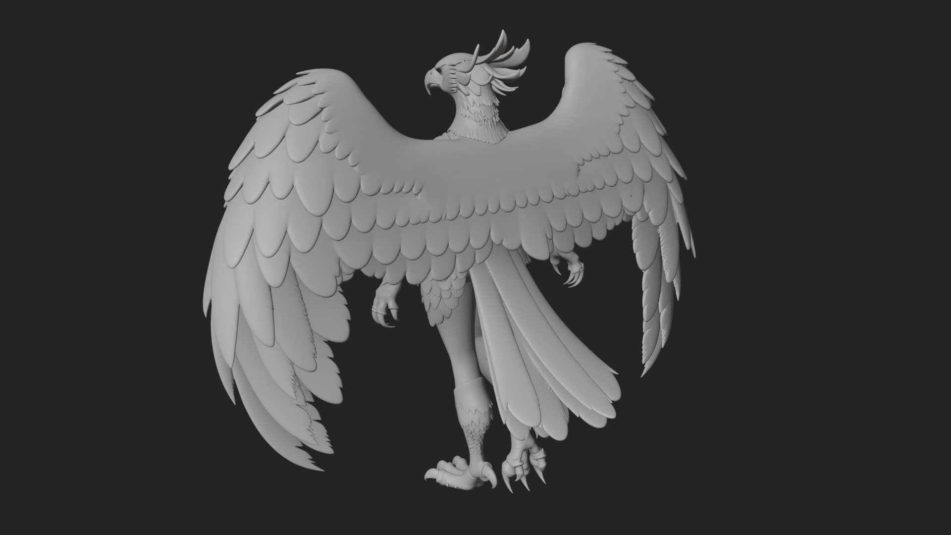 Winged Harpy Woman Statue Design 3 3D Print Model 3D Model