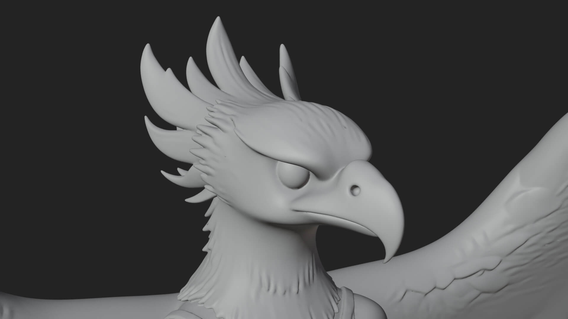 Winged Harpy Woman Statue Design 3 3D Print Model 3D Model