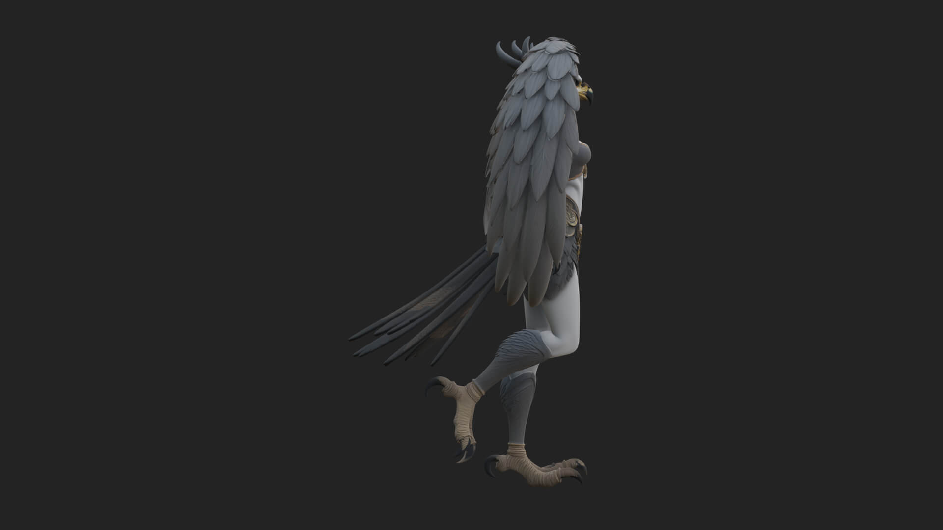 Winged Harpy Woman Statue Design 4 3D Print Model 3D Model