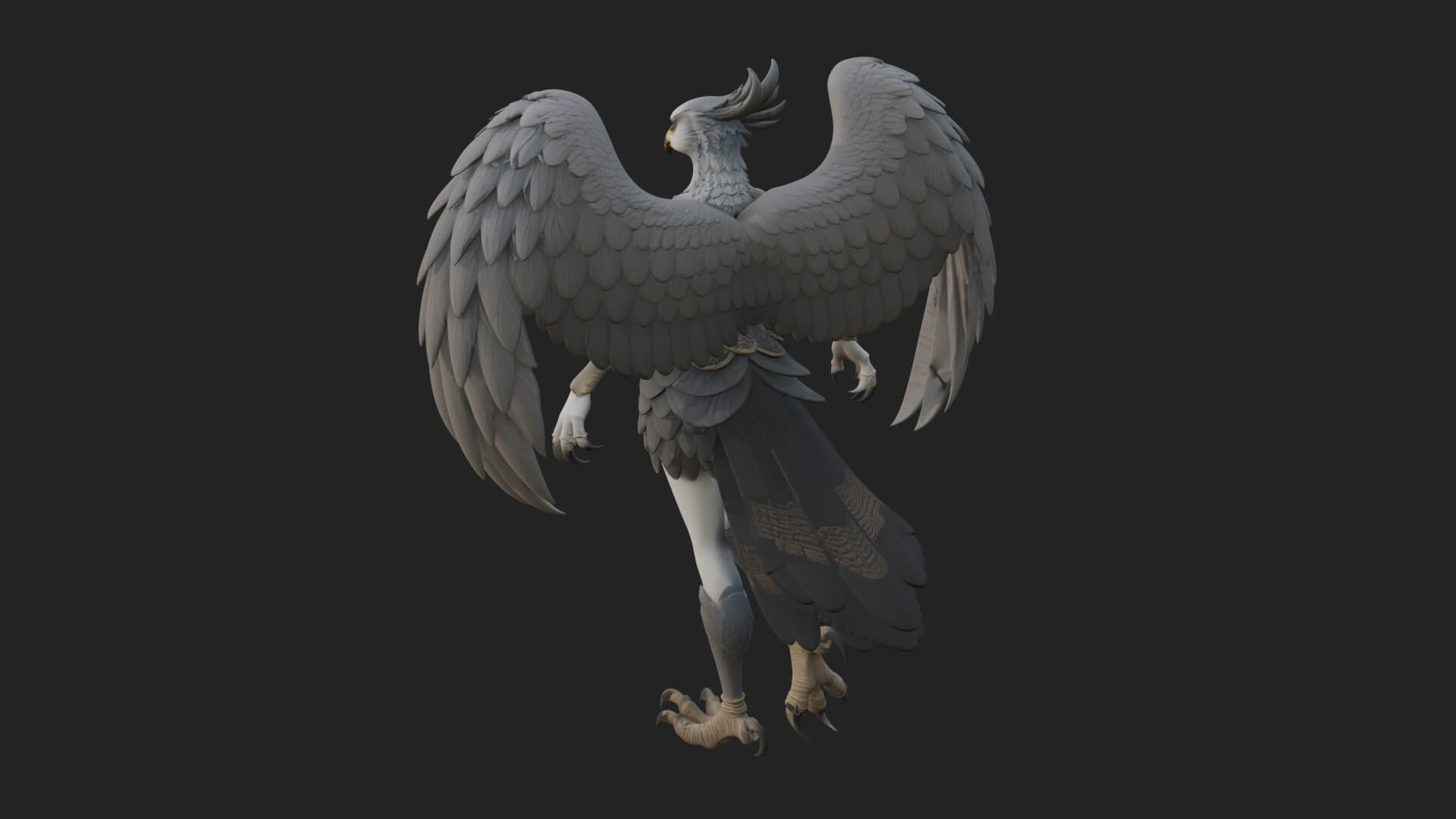 Winged Harpy Woman Statue Design 4 3D Print Model 3D Model