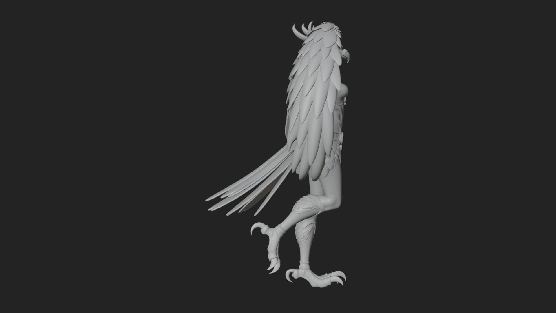Winged Harpy Woman Statue Design 4 3D Print Model 3D Model