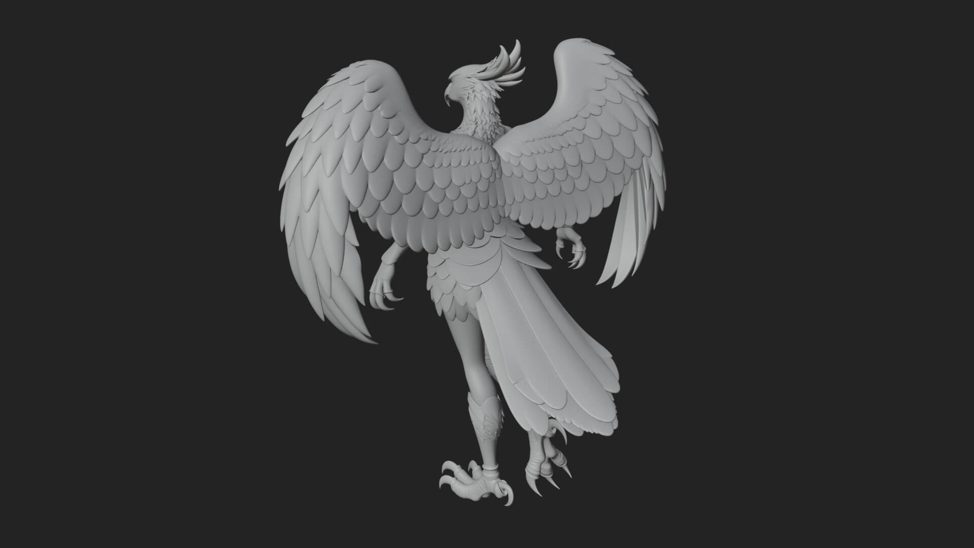 Winged Harpy Woman Statue Design 4 3D Print Model 3D Model