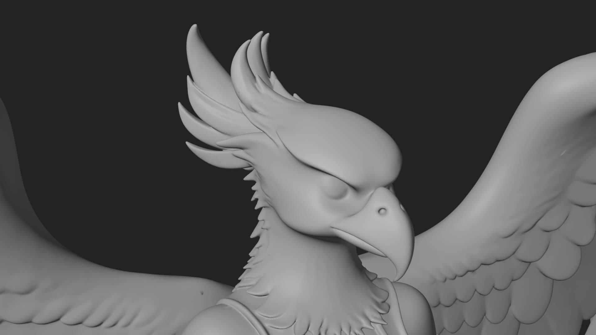 Winged Harpy Woman Statue Design 4 3D Print Model 3D Model