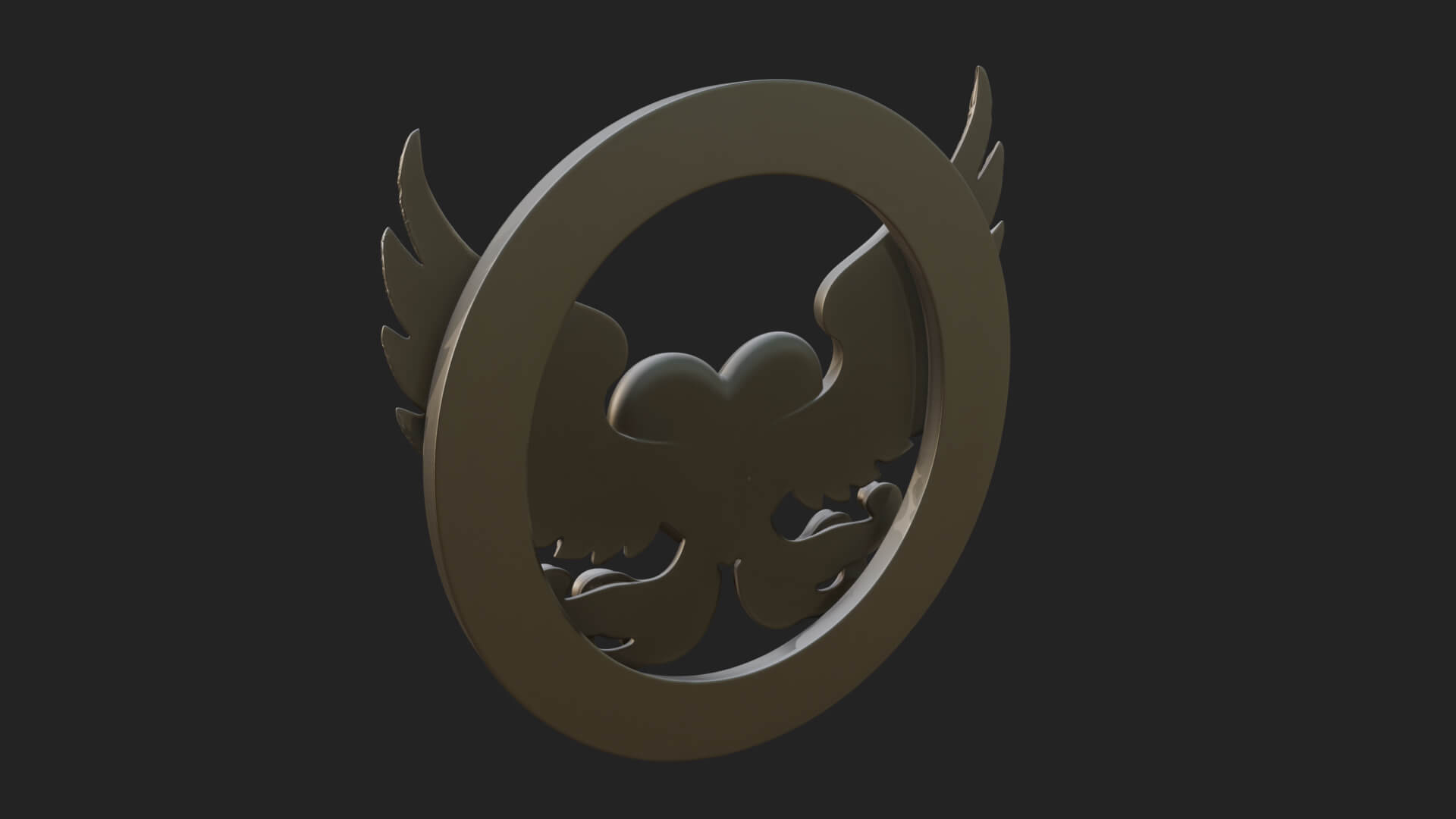 Winged Heart Pendant Design 16 3D Print Model 3D Model