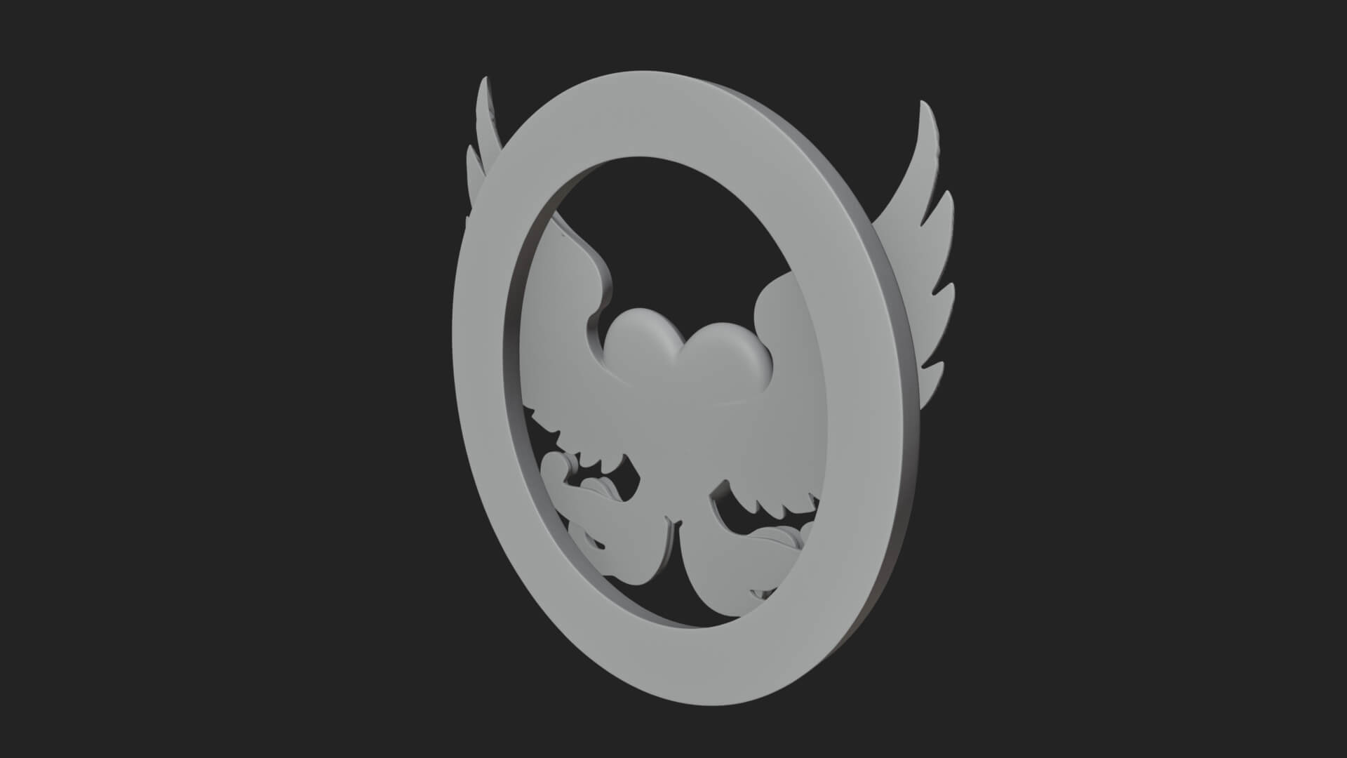 Winged Heart Pendant Design 16 3D Print Model 3D Model