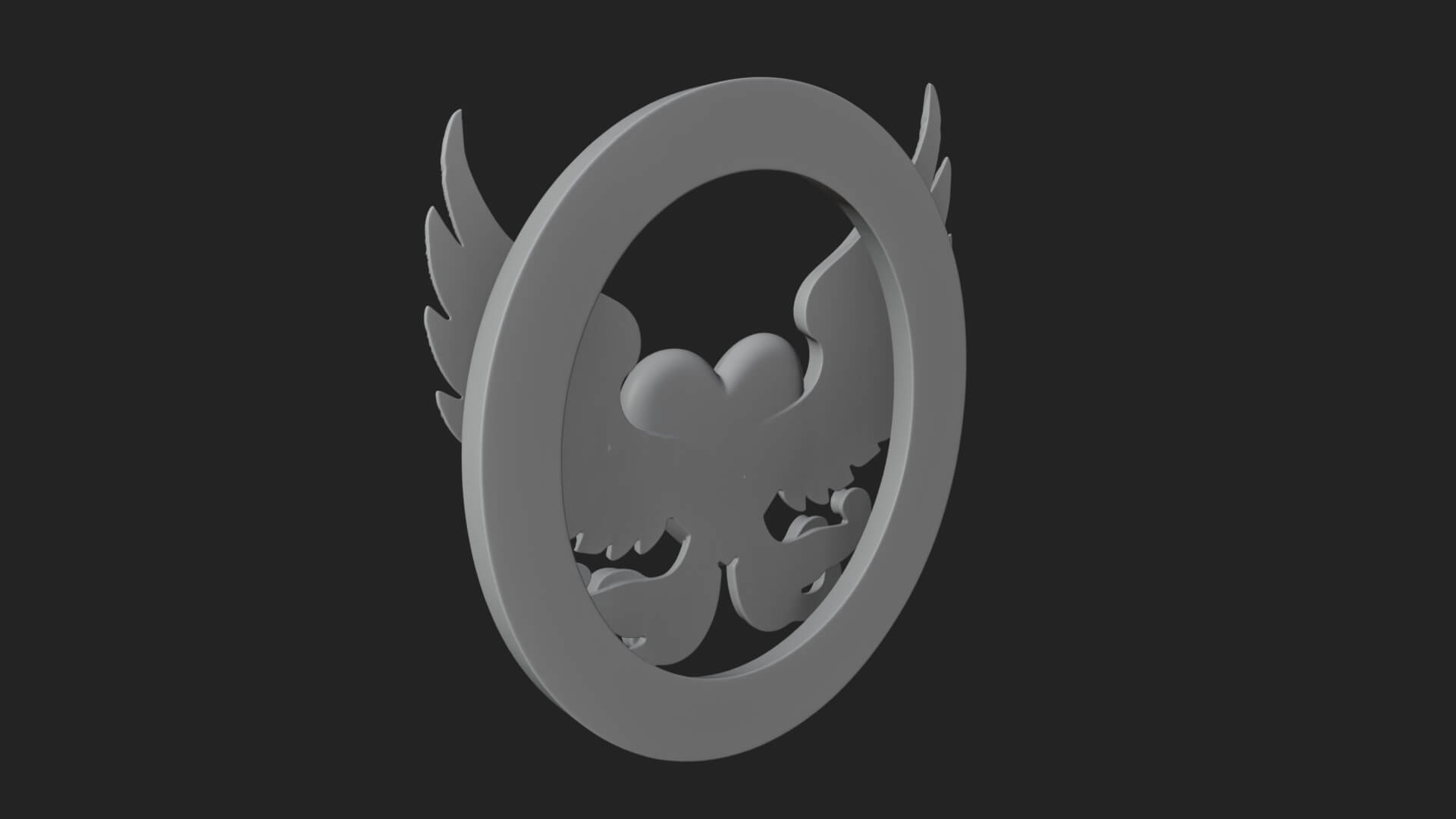 Winged Heart Pendant Design 16 3D Print Model 3D Model