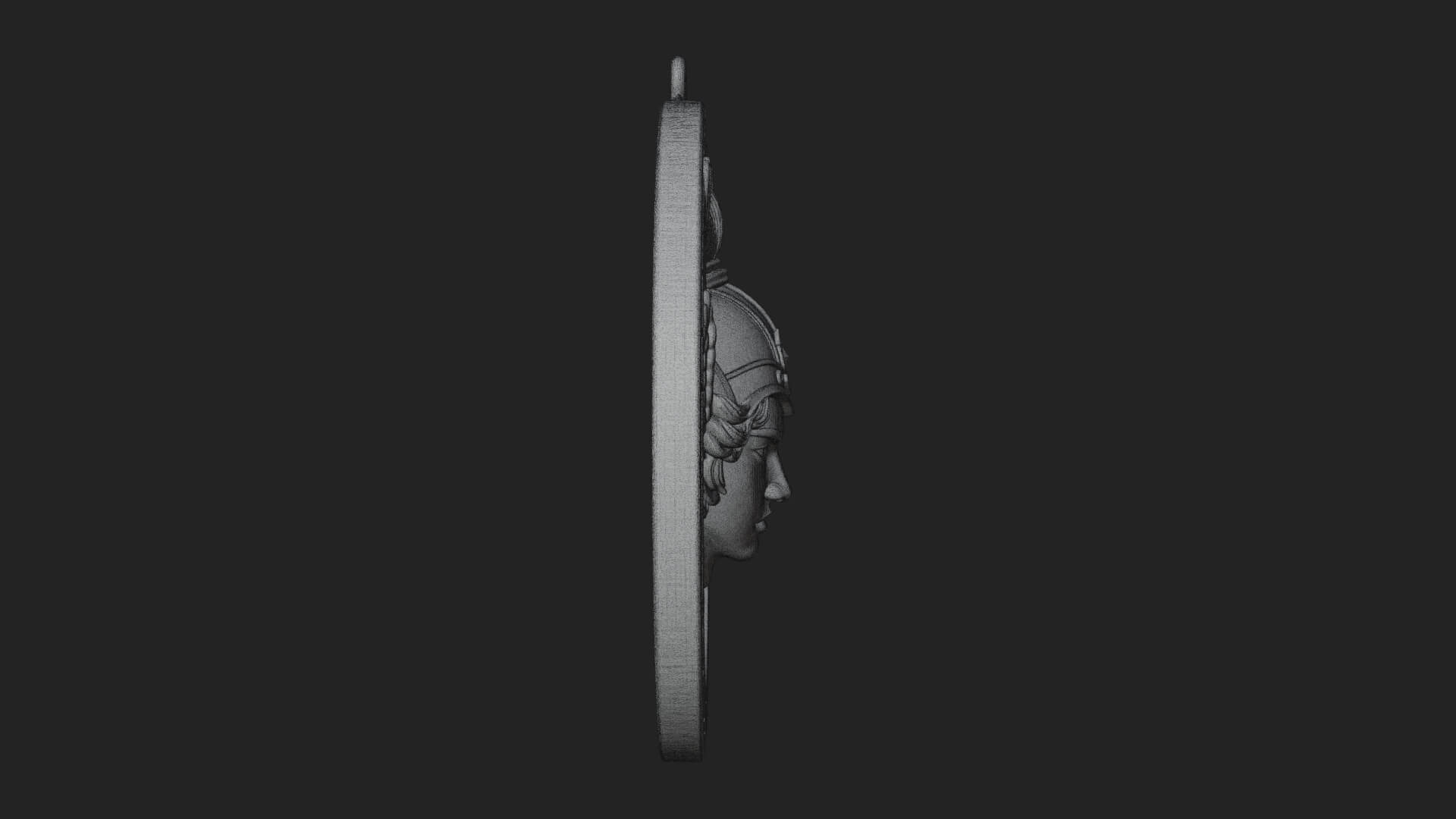 Winged Helm Goddess Oval Plaque Design 1 3D Print Model 3D Model