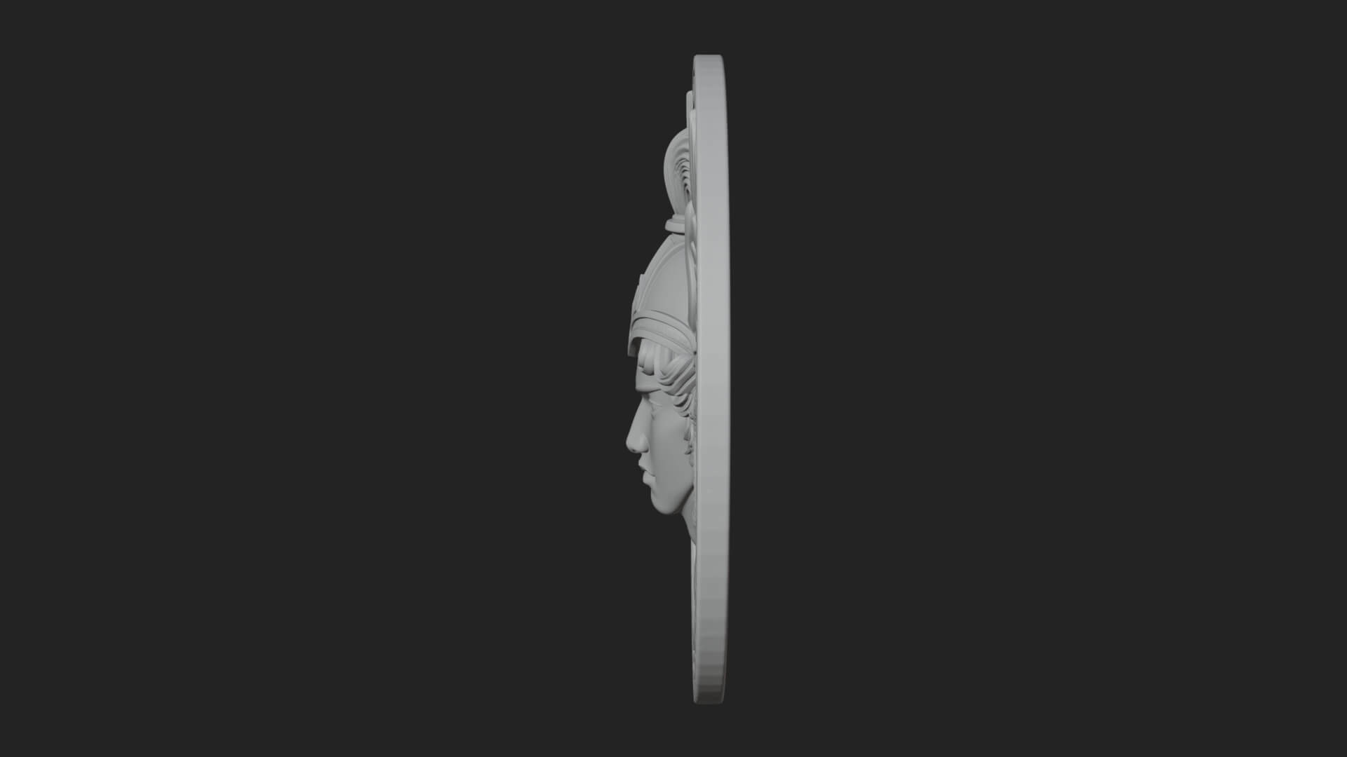 Winged Helm Goddess Oval Plaque Design 3 3D Print Model 3D Model