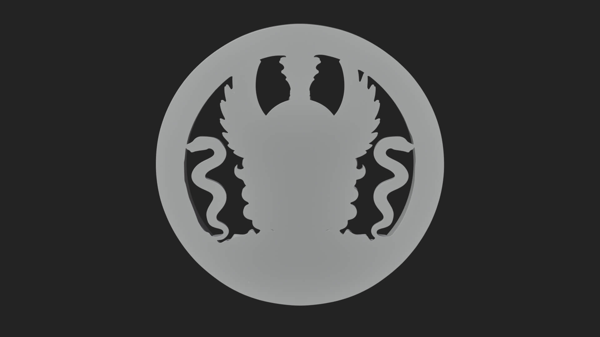 Winged Helm Goddess Oval Plaque Design 4 3D Print Model 3D Model