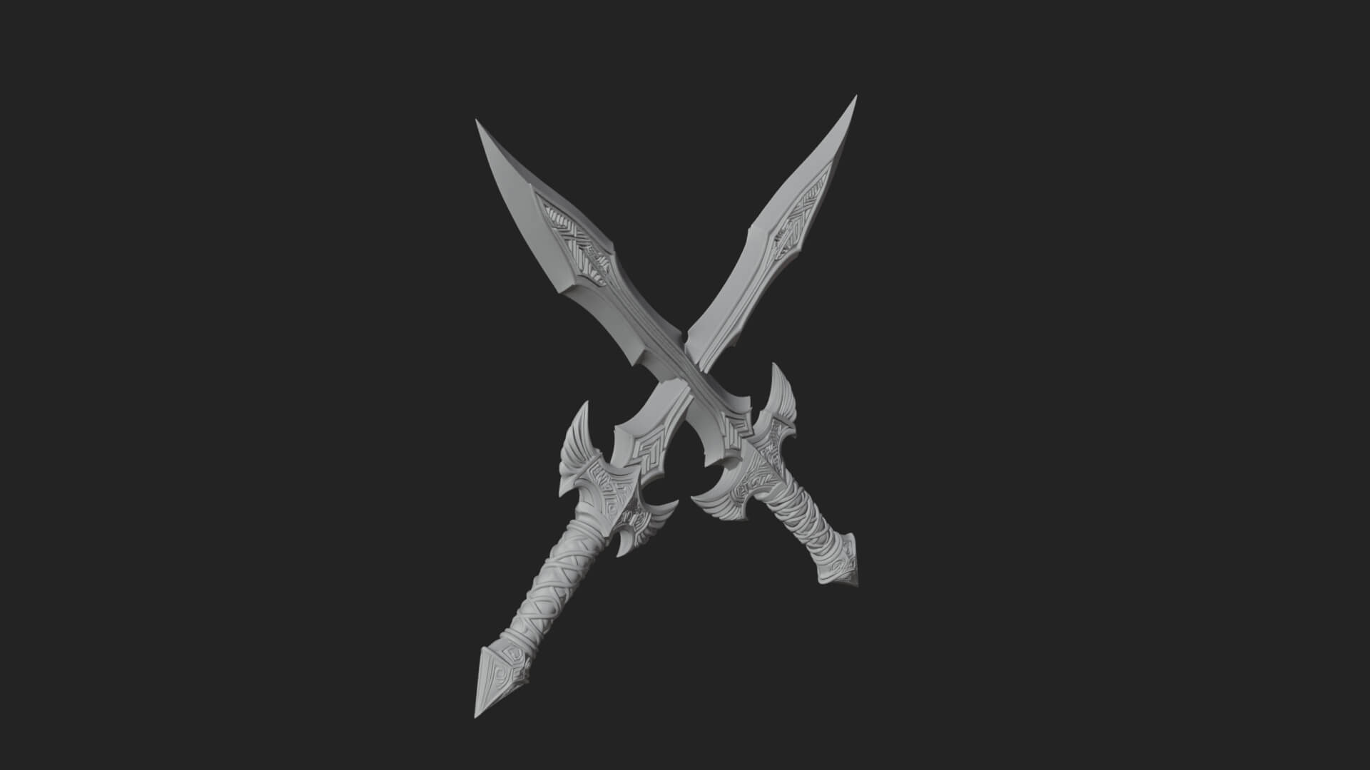 Winged Hilt Longsword Model Design 1 3D Print Model 3D Model