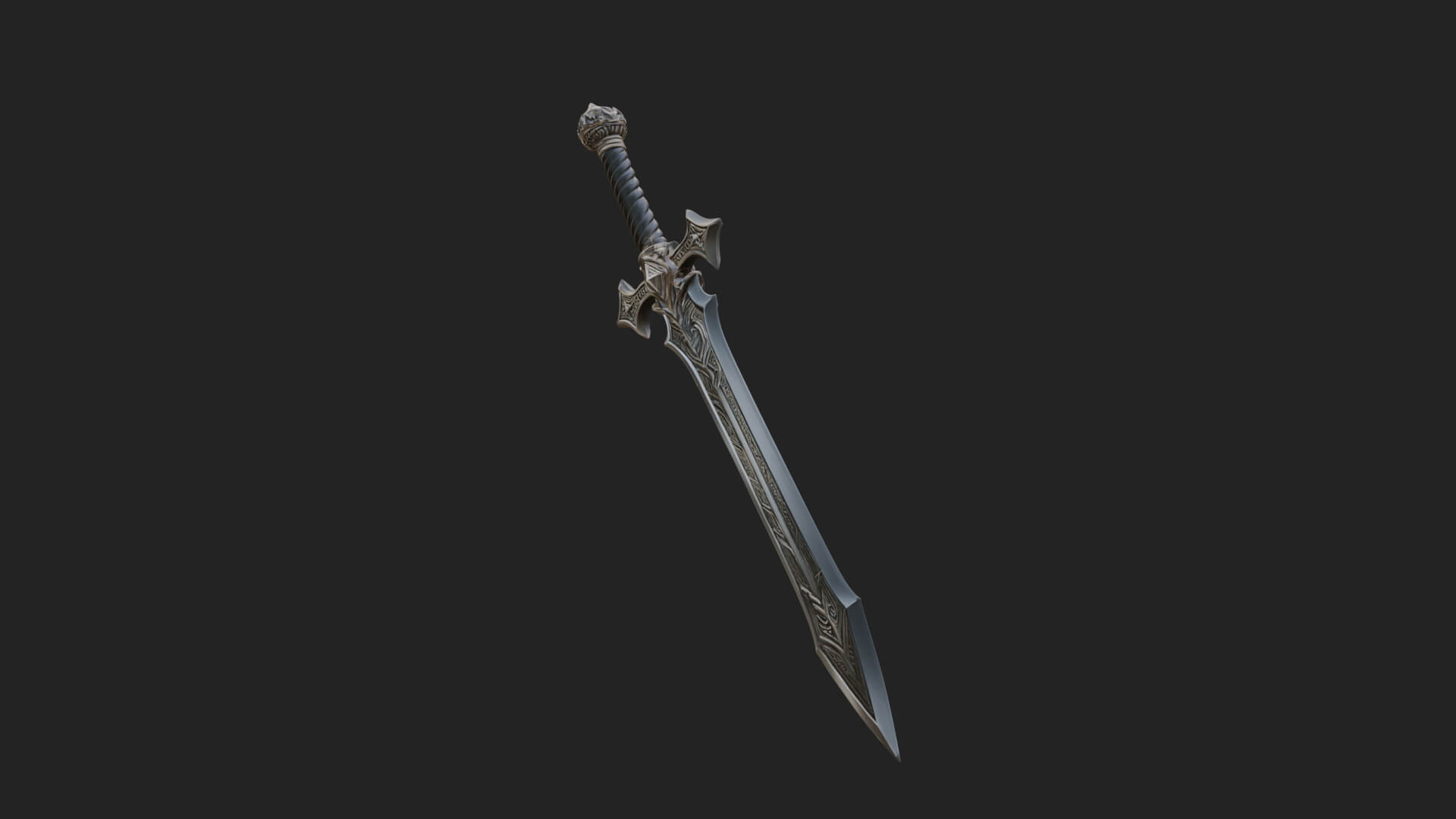Winged Hilt Longsword Model Design 10 3D Print Model 3D Model