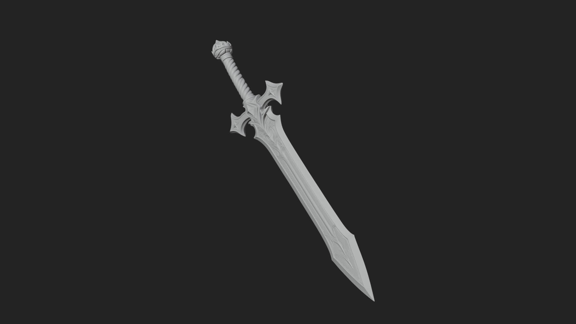 Winged Hilt Longsword Model Design 10 3D Print Model 3D Model