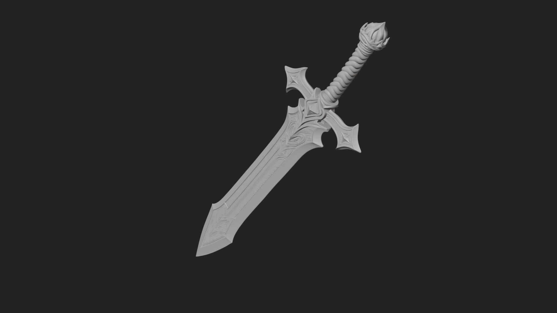 Winged Hilt Longsword Model Design 10 3D Print Model 3D Model
