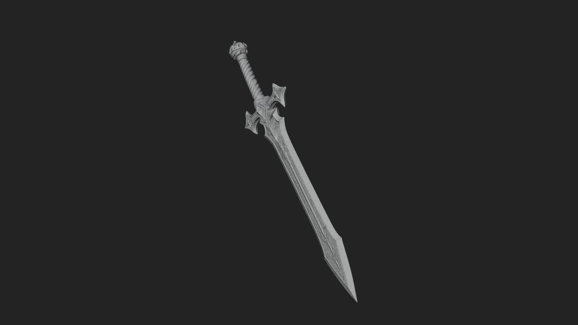 Winged Hilt Longsword Model Design 10 3D Print Model 3D Model