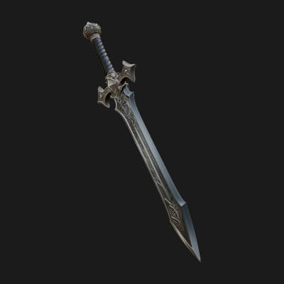Winged Hilt Longsword Model Design 10 3D Print Model