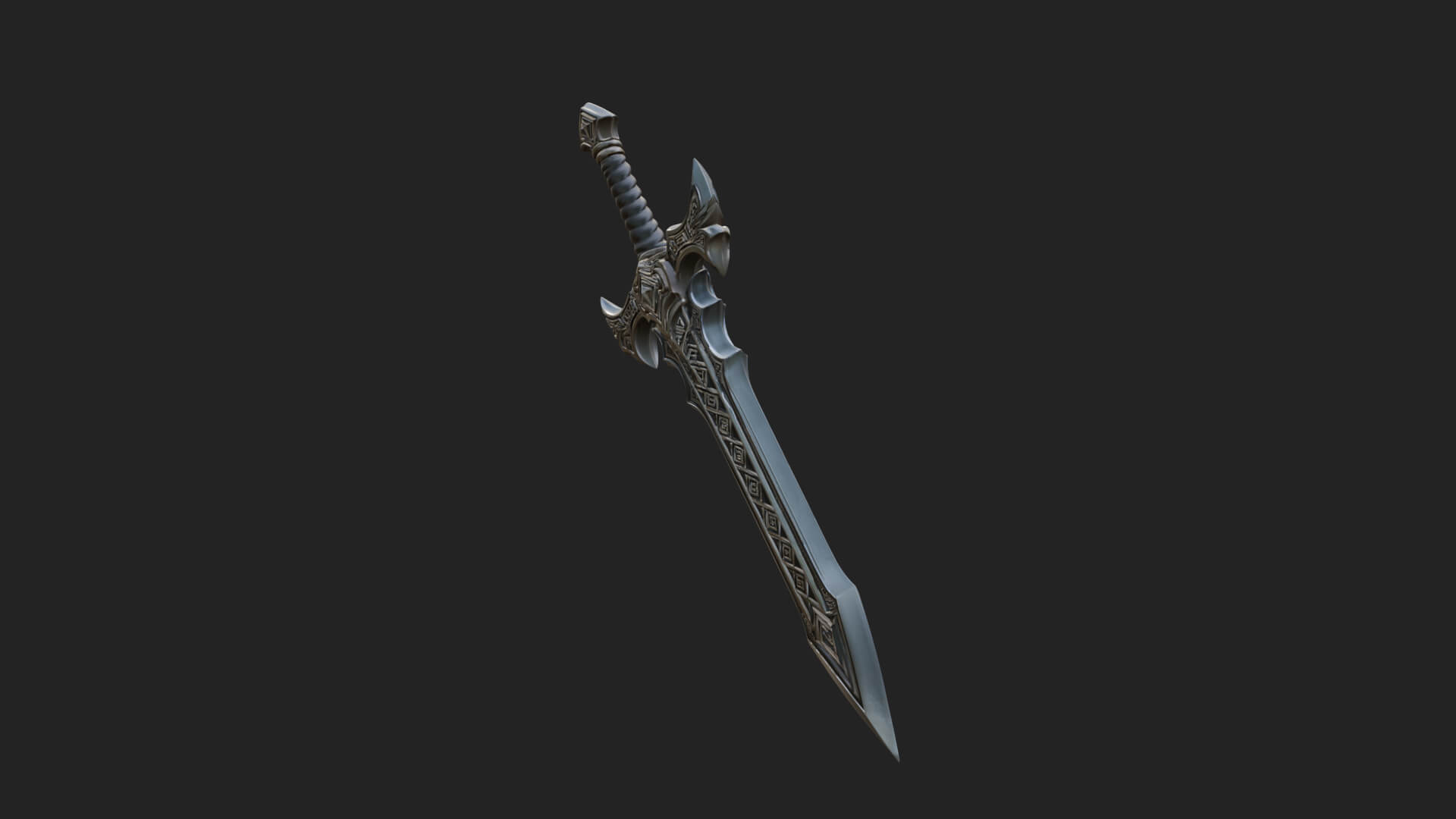 Winged Hilt Longsword Model Design 11 3D Print Model 3D Model
