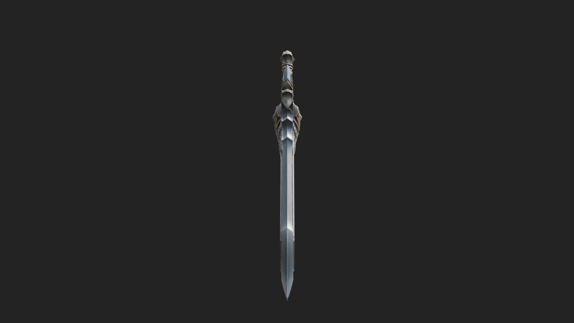 Winged Hilt Longsword Model Design 11 3D Print Model 3D Model