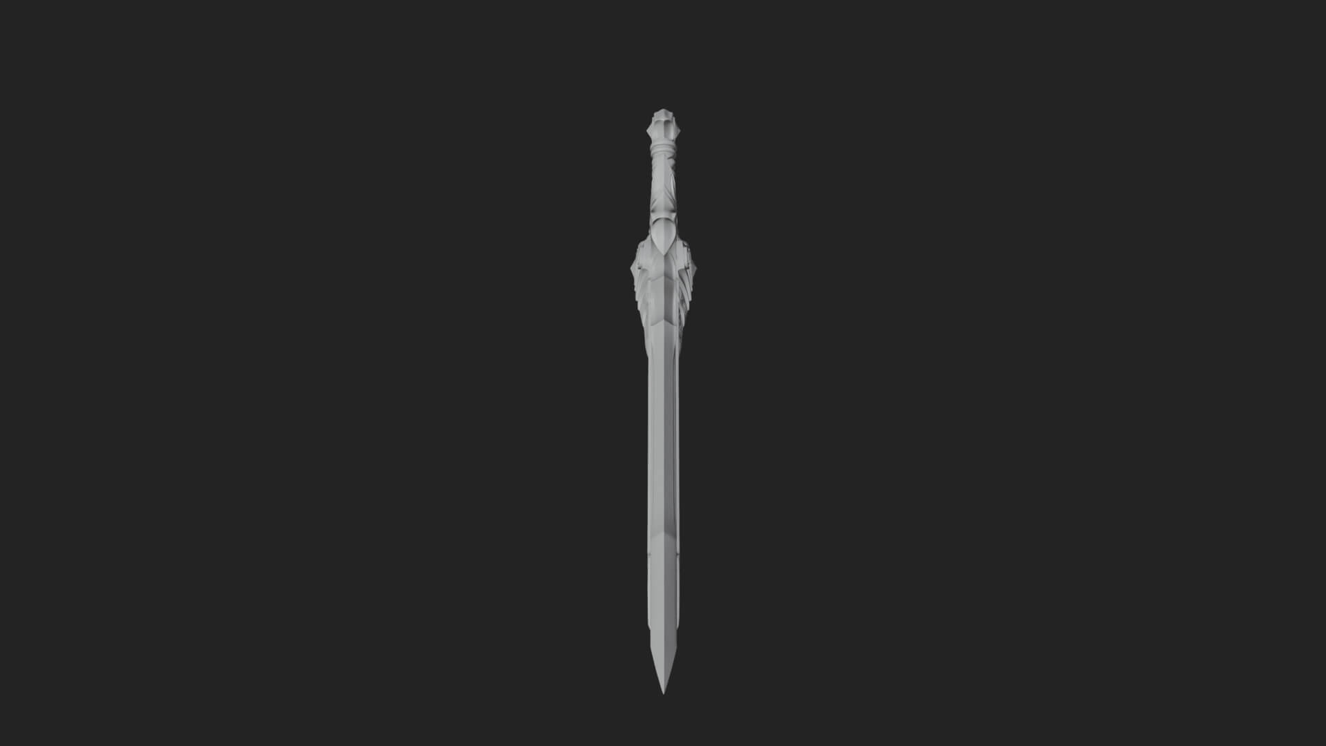 Winged Hilt Longsword Model Design 11 3D Print Model 3D Model