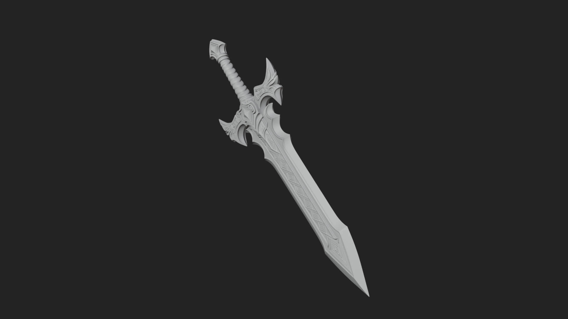Winged Hilt Longsword Model Design 11 3D Print Model 3D Model