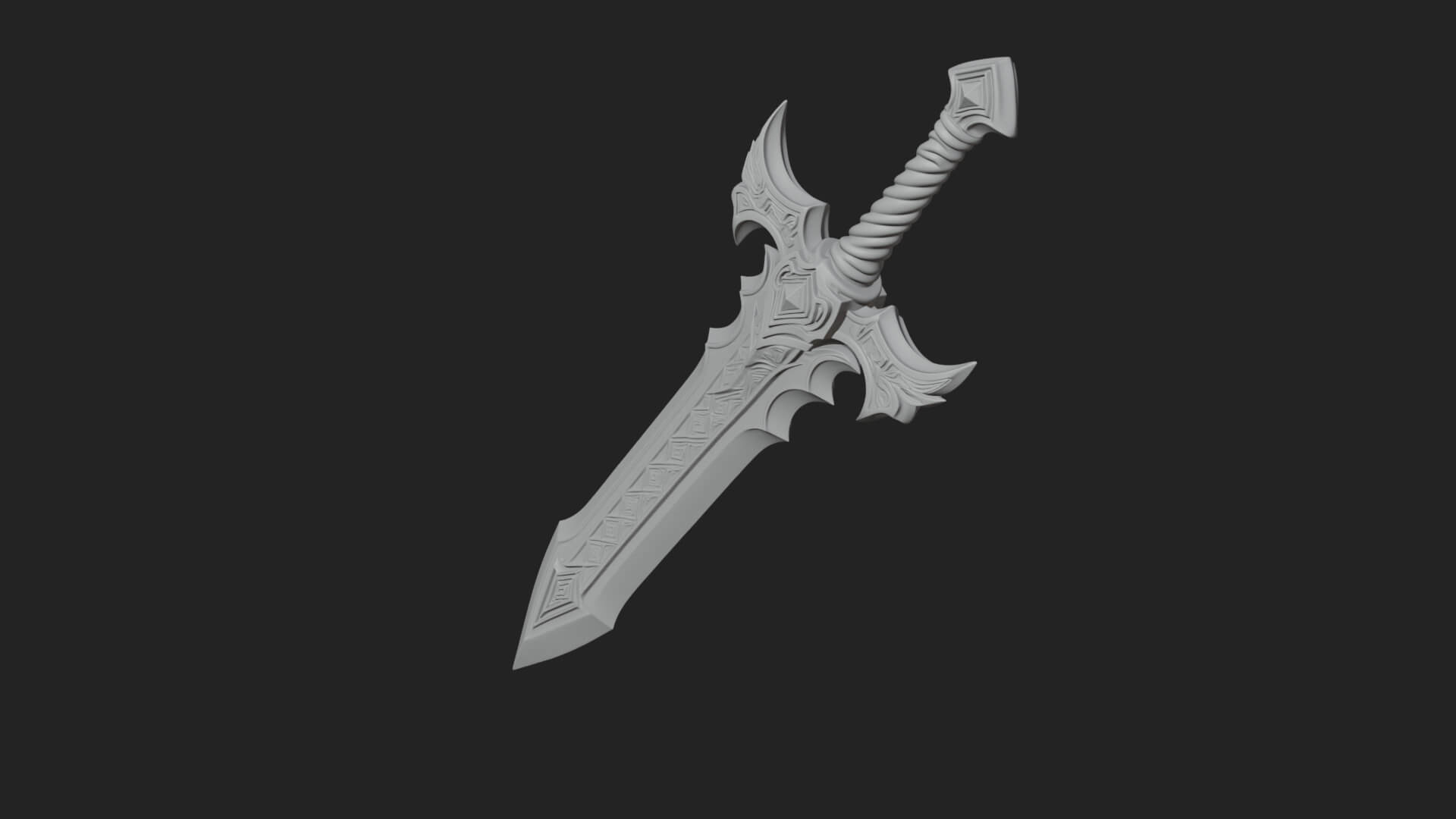 Winged Hilt Longsword Model Design 11 3D Print Model 3D Model
