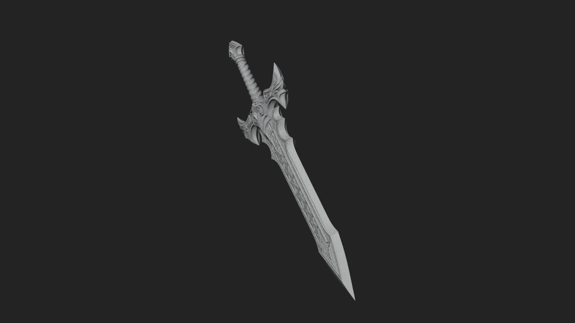 Winged Hilt Longsword Model Design 11 3D Print Model 3D Model