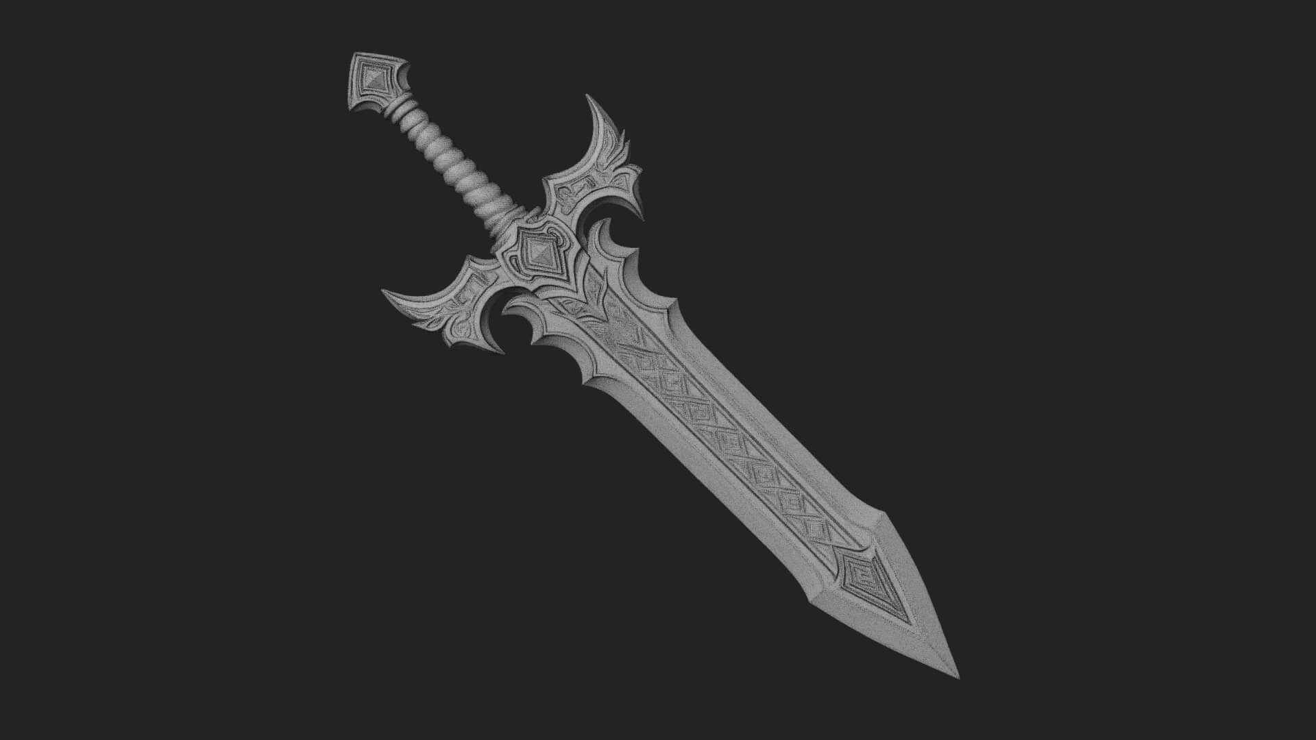 Winged Hilt Longsword Model Design 11 3D Print Model 3D Model
