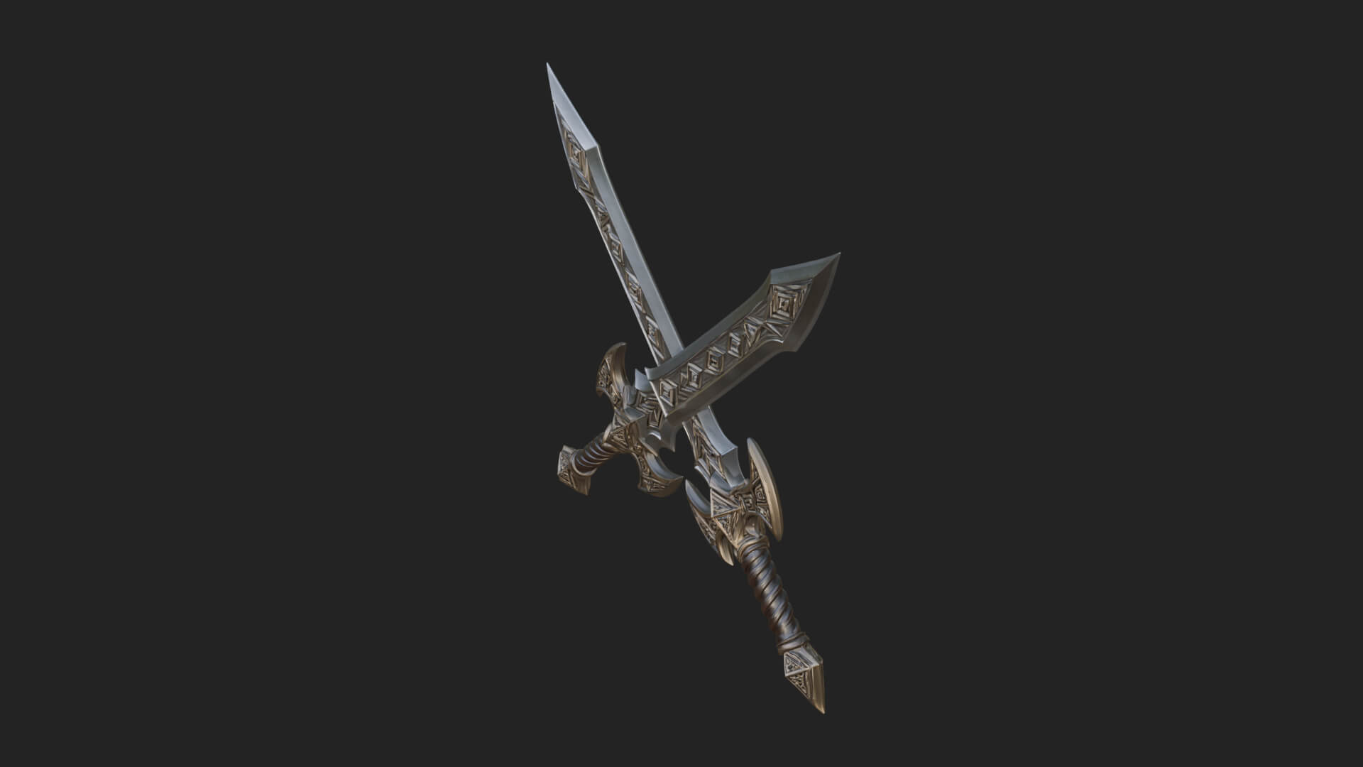 Winged Hilt Longsword Model Design 14 3D Print Model 3D Model