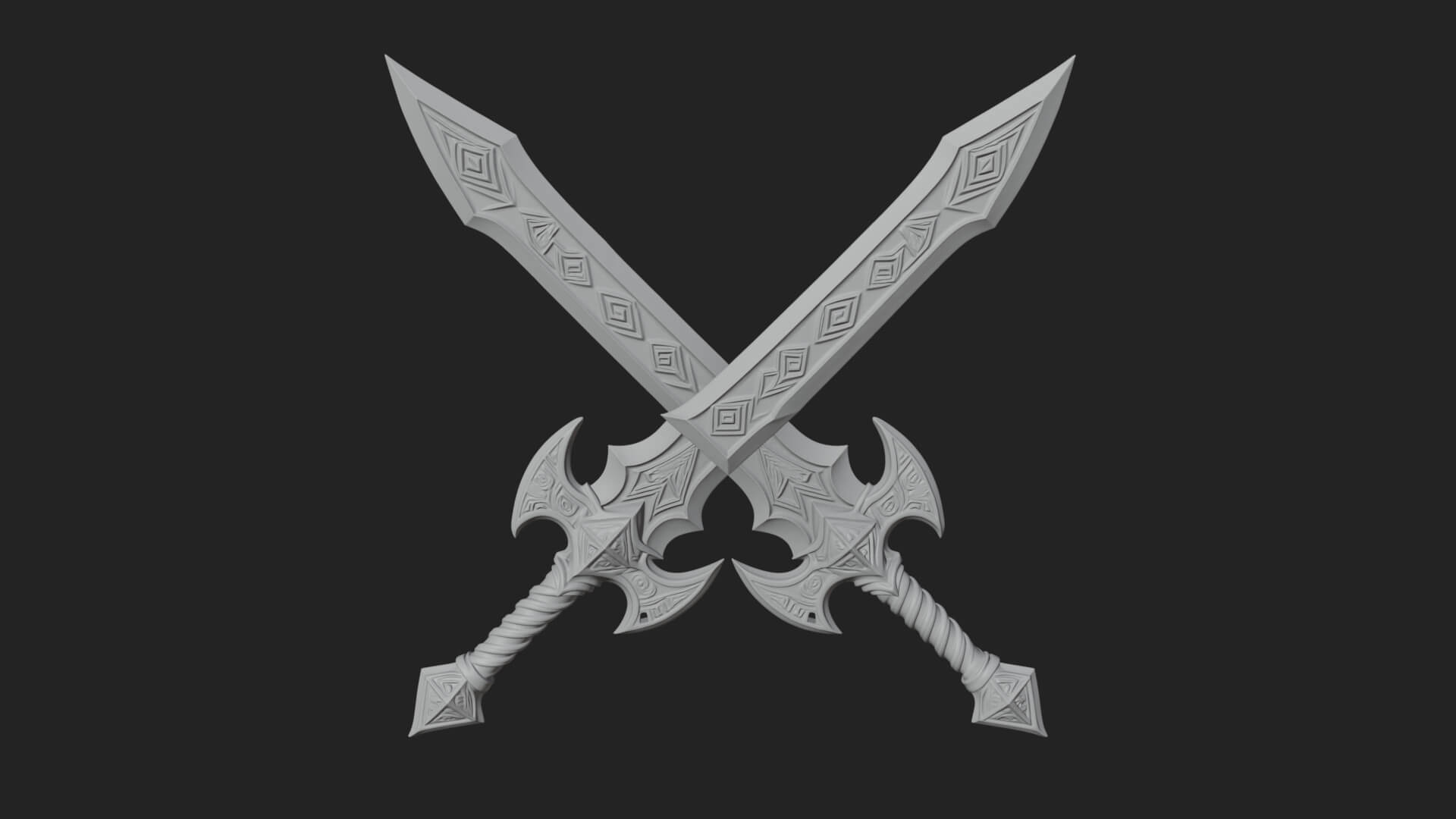 Winged Hilt Longsword Model Design 14 3D Print Model 3D Model