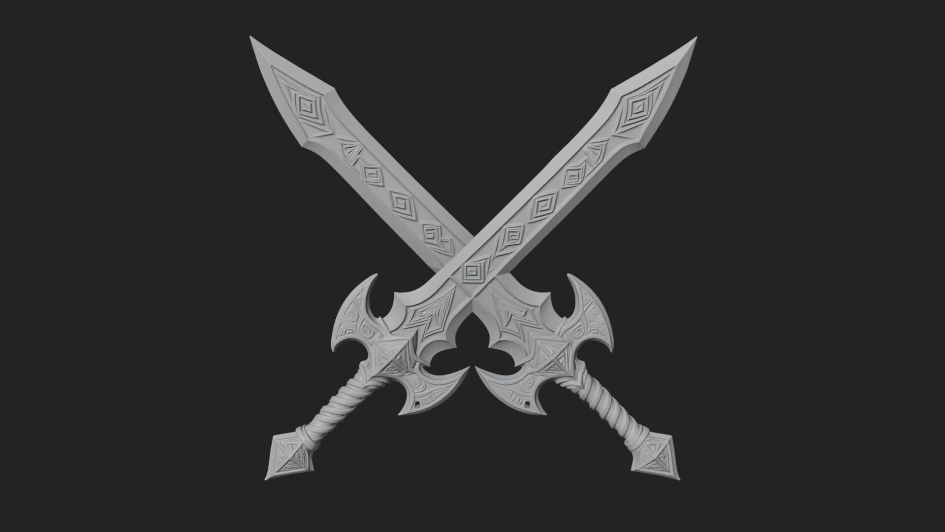 Winged Hilt Longsword Model Design 14 3D Print Model 3D Model