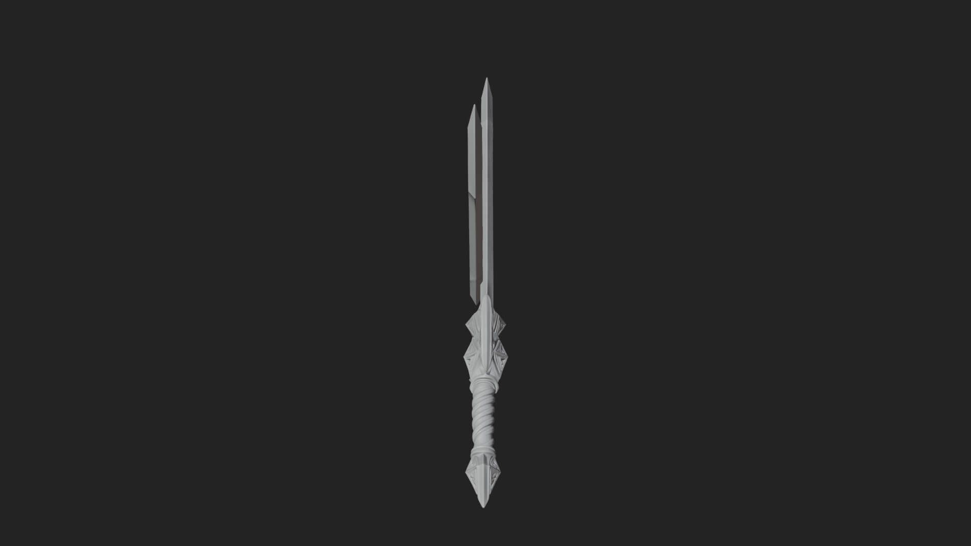 Winged Hilt Longsword Model Design 14 3D Print Model 3D Model