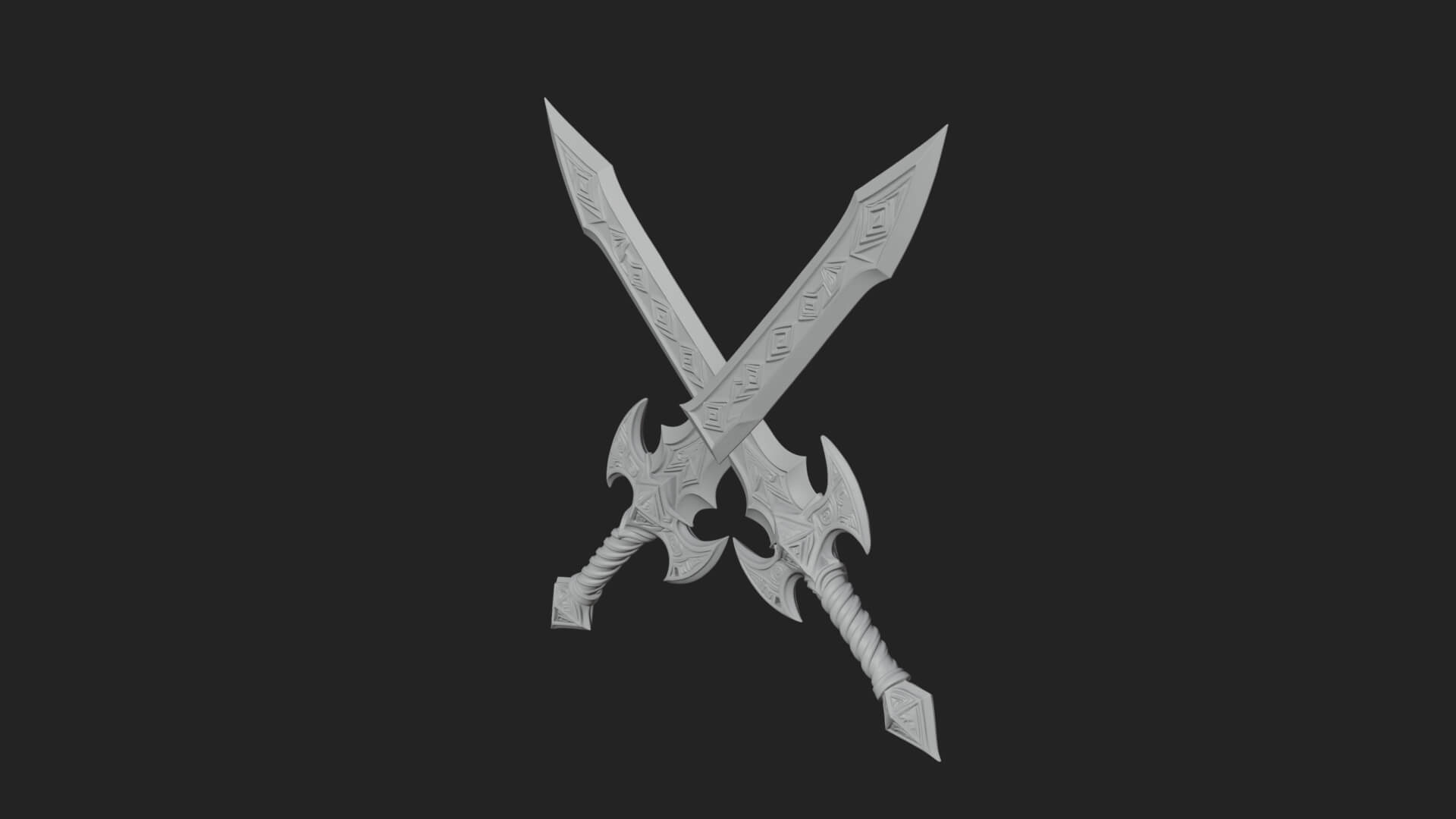 Winged Hilt Longsword Model Design 14 3D Print Model 3D Model