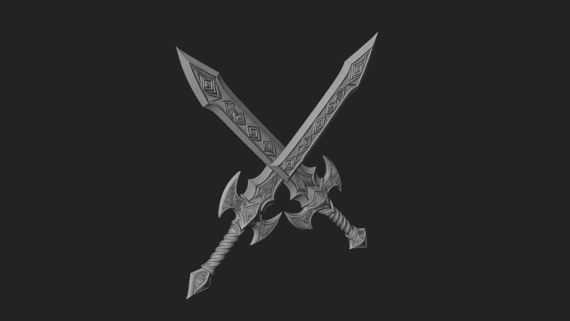 Winged Hilt Longsword Model Design 14 3D Print Model 3D Model