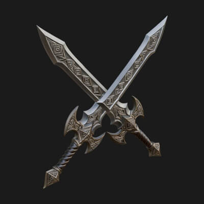 Winged Hilt Longsword Model Design 14 3D Print Model