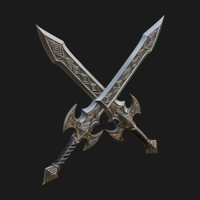 Winged Hilt Longsword Model Design 14 3D Print Model