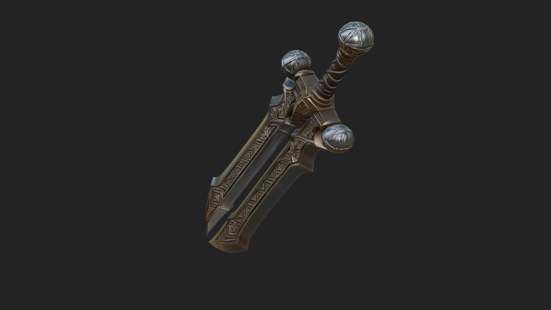 Winged Hilt Longsword Model Design 15 3D Print Model 3D Model
