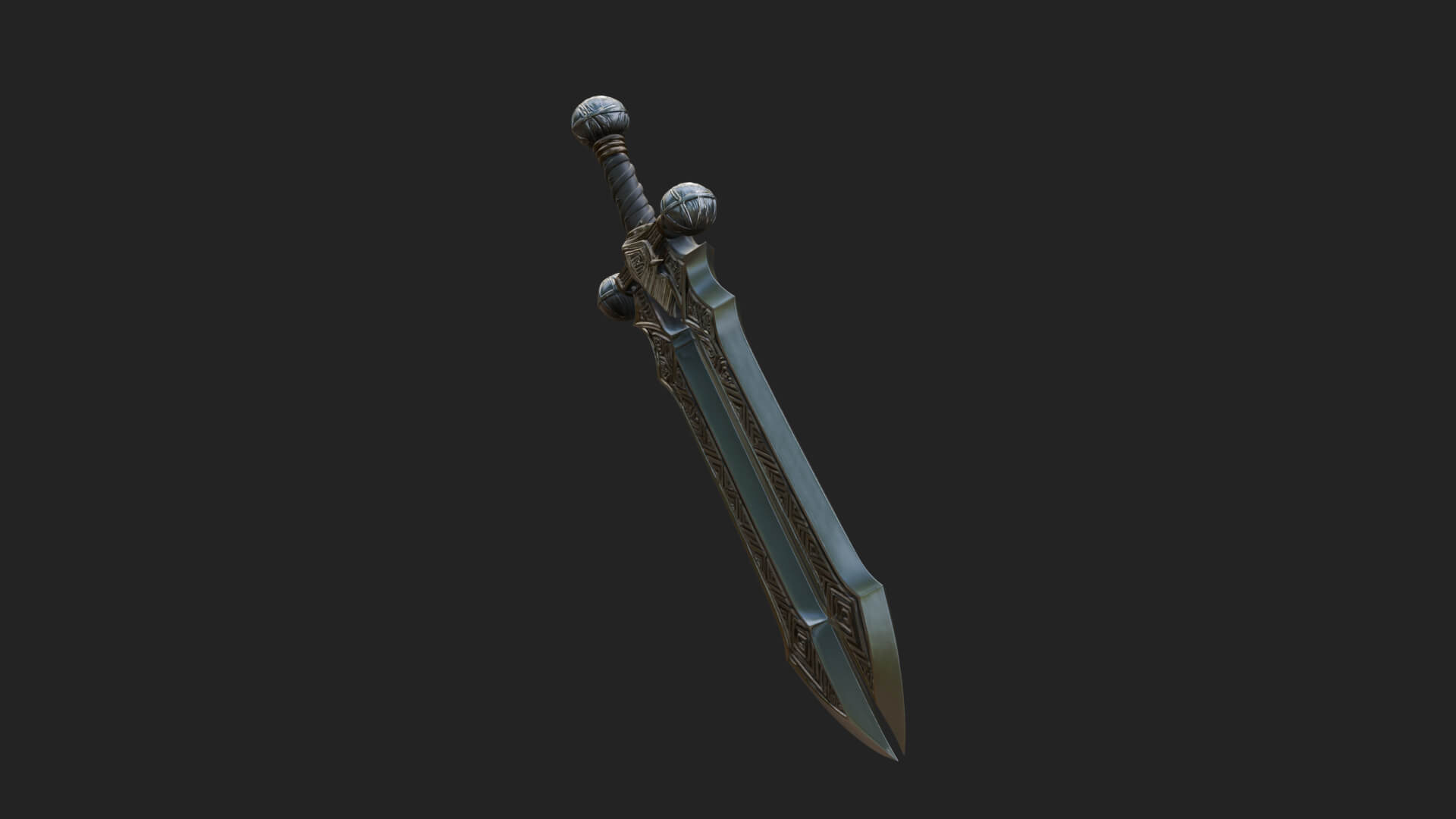 Winged Hilt Longsword Model Design 15 3D Print Model 3D Model