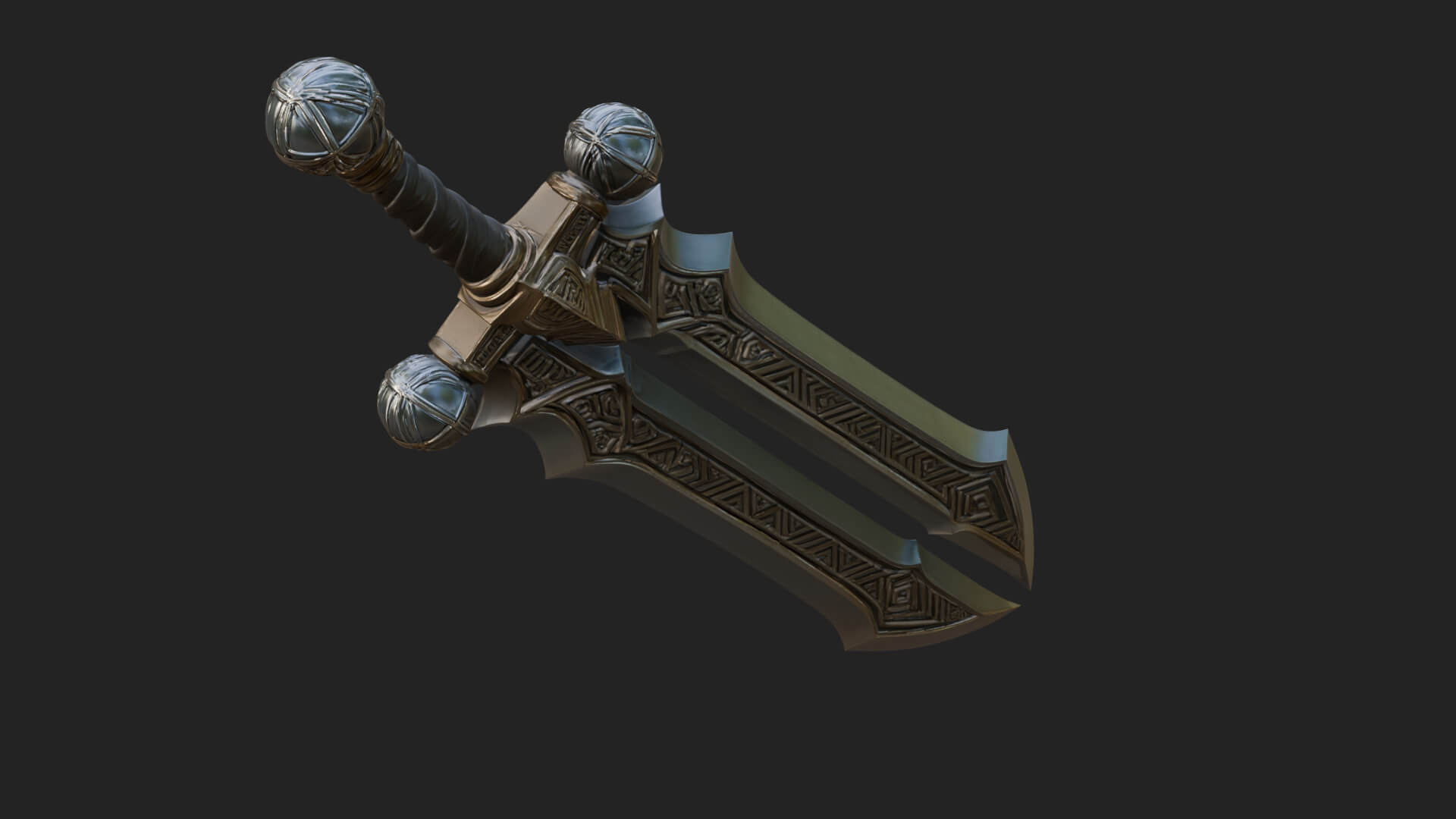 Winged Hilt Longsword Model Design 15 3D Print Model 3D Model