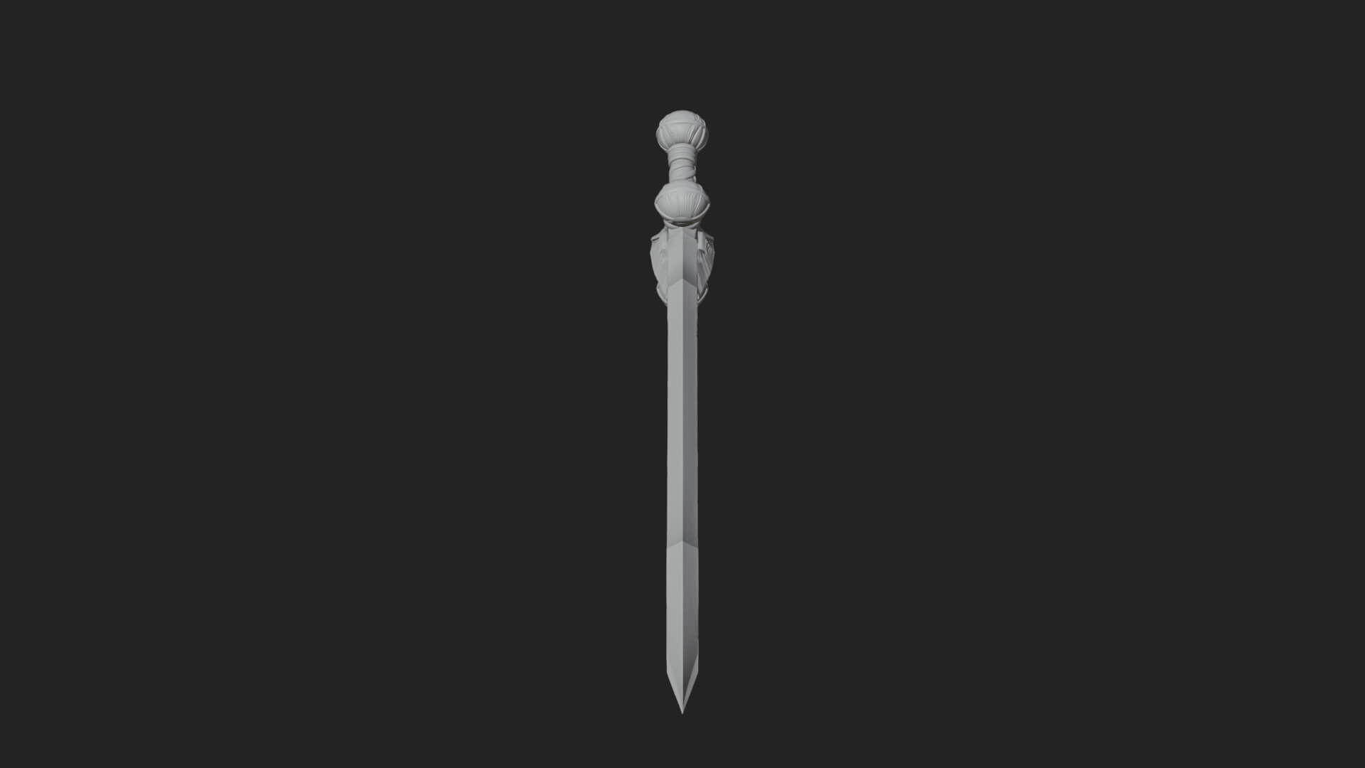 Winged Hilt Longsword Model Design 15 3D Print Model 3D Model