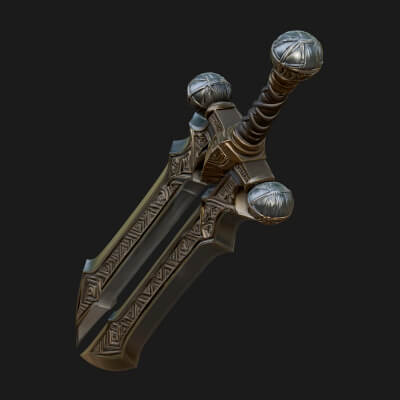 Winged Hilt Longsword Model Design 15 3D Print Model