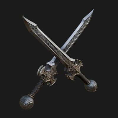 Winged Hilt Longsword Model Design 17 3D Print Model